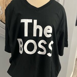 🔥263–Black 'The Boss' Short Sleeve Tee